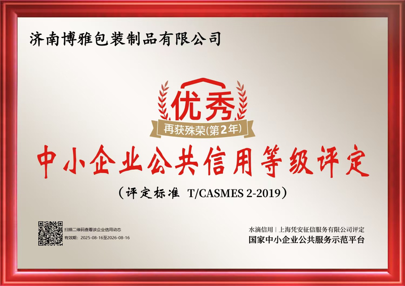 优秀中小企业公共信用等级评定